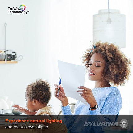 Sylvania LED TruWave Natural Series A19 Light Bulb, 100W Equivalent, Efficient 15W, 1600 Lumens, Medium Base, Dimmable, Frosted, 3500K, Bright White - 1 Pack (42294)