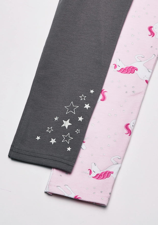 Hudson Baby Baby Girls' Cotton Pants and Leggings, Unicorn and Rainbows, 3-6 Months