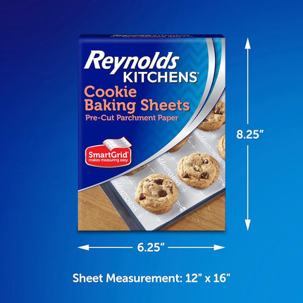 Reynolds Kitchens Hojas de papel pergamino antiadherente para hornear - 12x16 pulgadas, 100 hojas