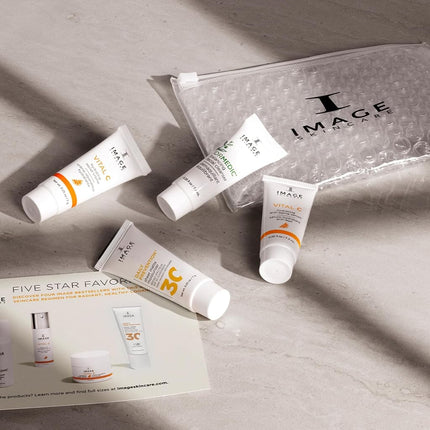 IMAGE Skincare, Four Star Favorites Introductory Skin Care 4 Step Regimen Set for Brighter, Healthier Looking Skin, Holiday Ltd. Edition 0.25 oz (Pack of 4)