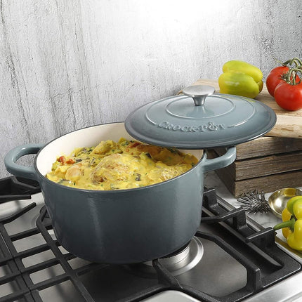Crock Pot 69143.02 Artisan Faitout rond en fonte émaillée de 6,6 litres, gris ardoise