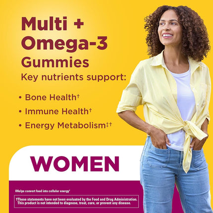Nature Made Women's Multivitamin + Omega-3 Gummies, 150 Count Value Size (Packaging May Vary)