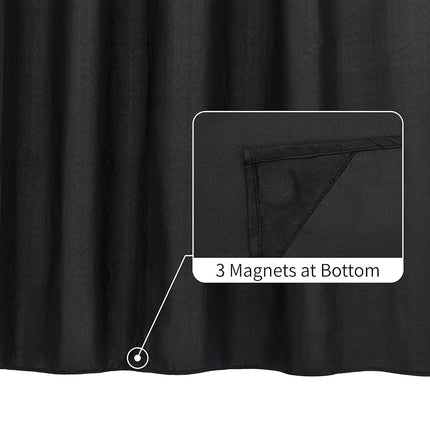ALYVIA SPRING Extra Long Waterproof Fabric Shower Curtain Liner Black 72x84
