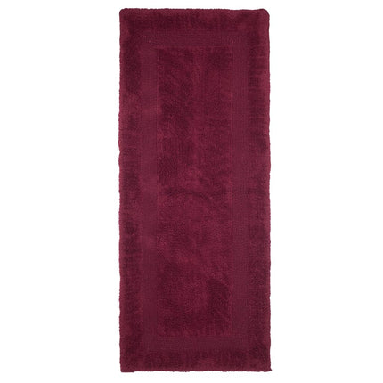Bedford Home 100% Cotton Reversible Long Bath Rug - Burgundy - 24x60
