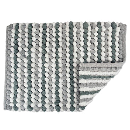 DII Ultra Soft Plush Spa Microfiber Shag Chenille Bath Mat Place in Front of Shower, Vanity, Bath Tub, Sink, and Toilet, 17 x 24 - Gray Stripe