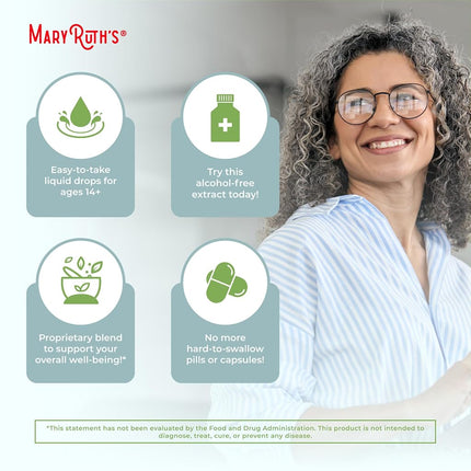 Adrenal Support & Focus Supplement by MaryRuth's | Adrenal Supplements Help The Body Manage Stressors & Improve Focus | Nootropic Adrenal Complex with Astragalus Root, Gingko Leaf, Wood Betony Herb
