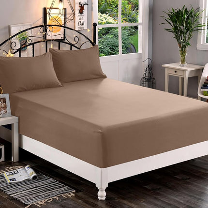 Elegant Comfort 1500 Premium Quality Fitted Sheet Ultra Soft 18-24 Inch Extra Deep Pocket - Single Fitted Sheet for High Mattress - Wrinkle Free with Smart Storage Pockets, Twin/Twin XL, Taupe