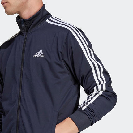 adidas Men's Size Basic 3-Stripes Tricot Track Suit, Ink/White, S