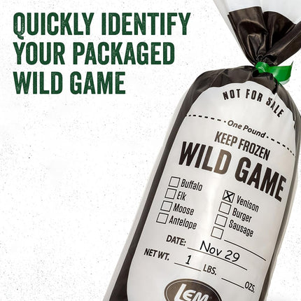 LEM Products 870 One Pound Wild Game Bags, 100 Count, White