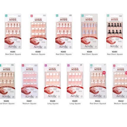 Kit French manucure en acrylique Kiss Salon Back Talk, coupe longue