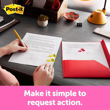 Post-it Index 680-SHVR200 25mm x 43.2mm Sign Here Flags Value Pack in Desk Grip Dispenser (200 Sheets)