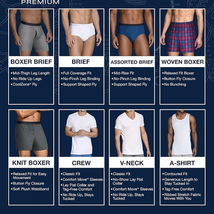 Fruit of the Loom Men's Premium (6 Pack) Briefs, White, M UK