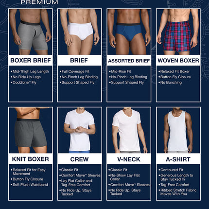 Fruit Of The Loom mensJC4P590Fruit of The Loom Premium Woven Boxer (4 Pack) Boxer Shorts - Multi - S Blues