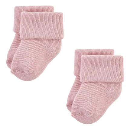 Hudson Baby Unisex Baby Cotton Rich Newborn and Terry Socks, Solid Blush Pink, 6-12 Months, Solid Blush Pink, 6-12 Months