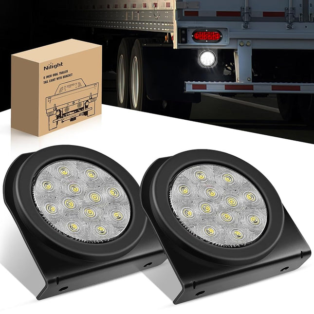 Nilight 4Inch Round Trailer Tail Light with flush 