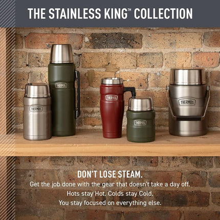 47-Ounce Stainless King Big Boss Stainless Steel Food Jar with 2 Inner Containers (Silver), SK3030MSTR4