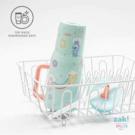 Vaso de viaje Sutton Care Bears de Zak Designs para llevar, de acero inoxidable de 887 ml con aislamiento al vacío, pajita de silicona y asa de transporte para bebidas frías (Care Bears)