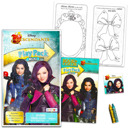Juego de mini regalos para fiestas de Descendientes - Paquete con 24 paquetes de juego de Descendientes con páginas para colorear, pegatinas y más | Suministros para fiestas de Descendientes