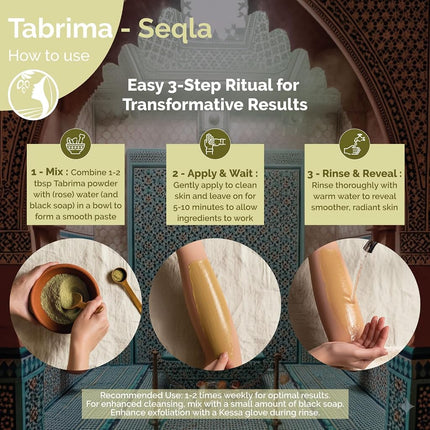 Fatima's Garden Moroccan Hammam Exfoliant - Tebrima/Soqla with Aker Fassi for Smooth, Radiant Skin - 500g