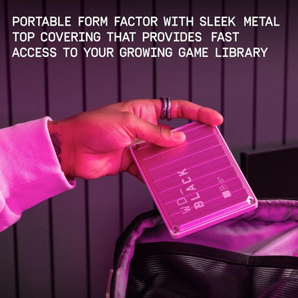 WD_BLACK P10 4TB Game Drive, Portable External Hard Drive for On-The-Go Access to Your Game Library, Works with Playstation, Xbox, PC, Save up to 150 games, Includes One Month Discord NITRO offer-PINK