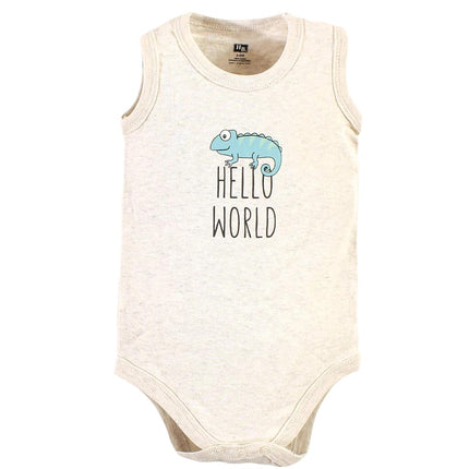 Ensembles de bodys sans manches en coton pour bébés unisexes Hudson Baby, animaux du zoo, 12-18 mois