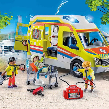 Playmobil 71202 City Life Ambulance with Lights and Sound, toy playset suitable for ages 4+