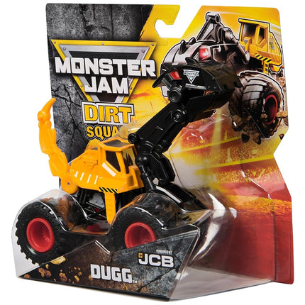 Monster Jam, Official Dugg Dirt Squad Excavator Monster Truck with Moving Parts, 1:64 Scale Die-Cast Vehicle