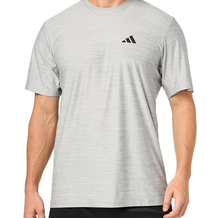 adidas Men's Essentials Stretch Training T-Shirt, Solid Grey/White/Black, M Tall