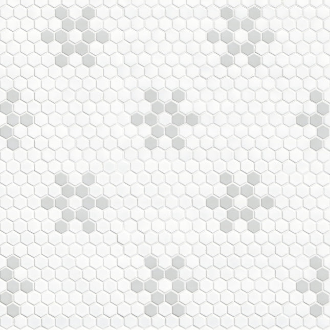 MSI White and Gray 12 in. x 12 in. Mod Petal Patte