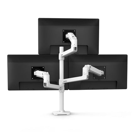 Ergotron – LX Vertical Stacking Dual Monitor Arm, VESA Desk Mount – for 2 Monitors Up to 40 Inches, 3.2-10kg Each – Tall Pole, White (45-509-216)