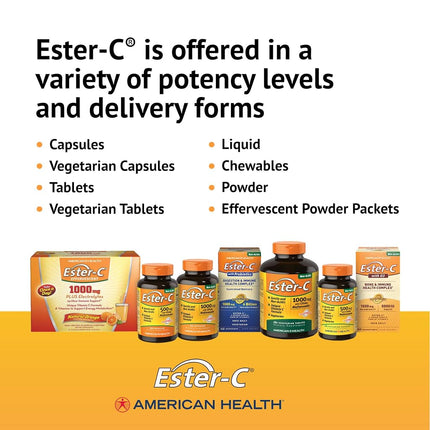 Ester-C American Health 500 Mg Vegetarian Tablets, 225 Count