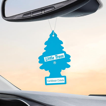 Little Trees Air Fresheners Car Air Freshener. Hanging Tree Provides Long Lasting Scent for Auto or Home. Caribbean Colada, 24 Air Fresheners