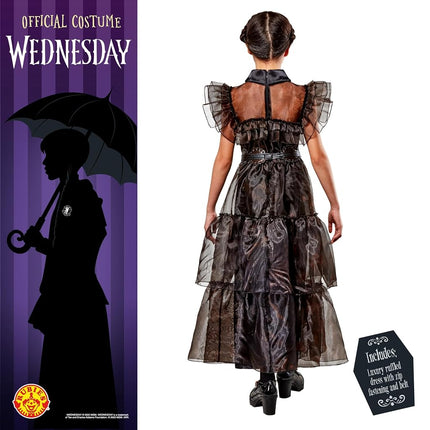 Rubies 1000886XL000 Wednesday Rave 'N Dance Costume Addams Adult Fancy Dress, Girls,14-16 Years Halloween Halloween