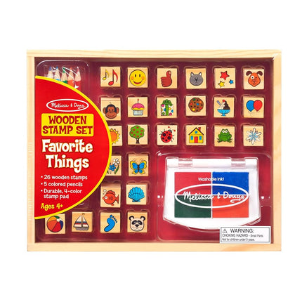 Melissa & Doug 19362 Favourite Things Stamp Set | Arts & Crafts | Stamp Set | 4+ | Gift for Boy or Girl, Multicolor, 26.5 cm H x 20.9 cm W x 4 cm