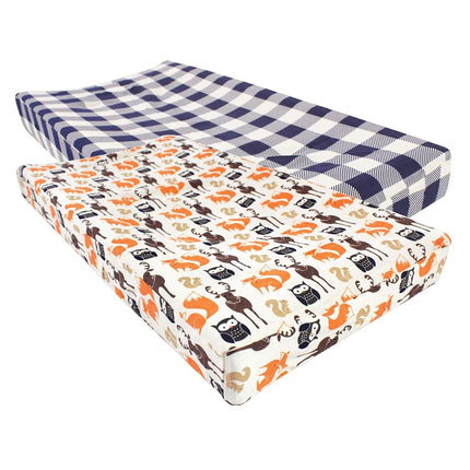 Drap de Housse pour Matelas à Langer en Coton Unisexe pour Bébé Hudson Baby, Forêt, Taille Unique