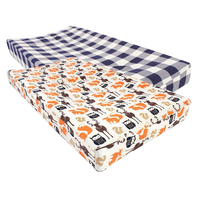Hudson Baby Unisex Baby Cotton Changing Pad Cover, Forest, One Size