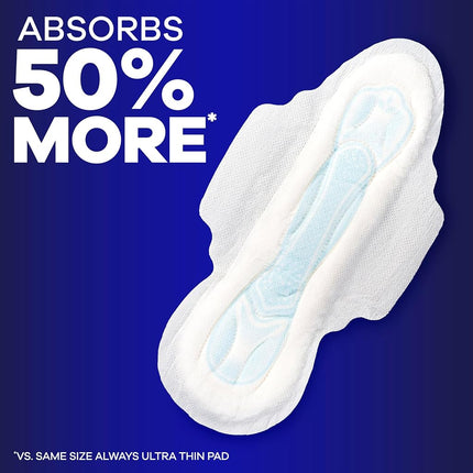 Always Maxi Overnight Extra Heavy Flow with Wings, Unscented Pads 27 Count (Jumbo)