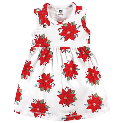 Hudson Baby Baby Girls' Cotton Dress and Cardigan Set, Poinsettia, 5T