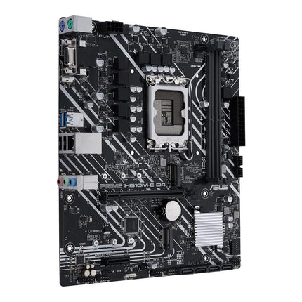 ASUS PRIME H610M-E D4-CSM mATX Motherboard, Intel H610, LGA1700, DDR4, PCI 4.0, Realtek 1Gb Ethernet, Realtek 7.1 Surround, 2xM.2, 4xSATA 6GB/s, USB 3.2 Gen 1, Armoury Crate, Black