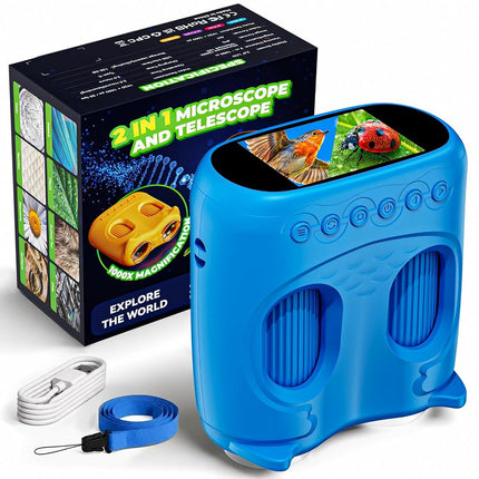 2-in-1 Kids Microscope and Telescope, 1000X Handhe
