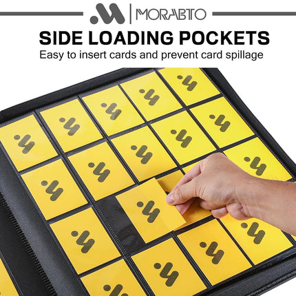 MORABTO Card Binder 20 Pocket,Trading Card Binder Holds up to 2000 Cards with 50 Sleeves,Zipper Card Holder Album Compatible with TCG Card/Game Cards/Sports Card