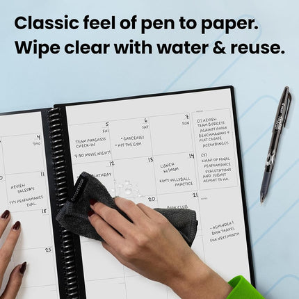 Rocketbook Everyday Planner Smart Reusable Pages, Executive Size 6x8.8, Maroon – Erasable & App-Connected, Undated Weekly, Monthly & Annual Templates, Perfect for Productivity, Goals & Scheduling