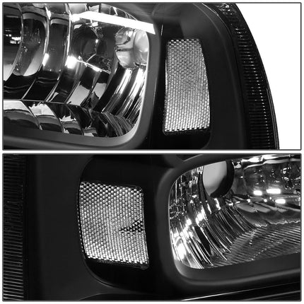 DNA MOTORING Headlamps Headlight Assembly Compatible With 05-07 Ford F250-350 F450 F550SD, Black/Clear, HL-OH-FSD05-BK-CL1