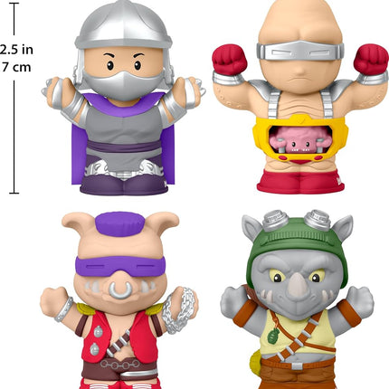 Little People Collector Tortugas Ninja Mutantes Adolescentes: Set de figuras de edición especial de villanos para adultos y fans en caja de regalo de exhibición