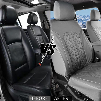 Truckiipa Ram 1500 Seat Covers Leather Automotive Seat Covers Custom Fit for 2009-2018 Dodge Ram 1500, 2010-2025 Ram 2500 3500 Crew Mega Cab, 2019-2025 Ram 1500 Classic Only, Front Pair, Grey