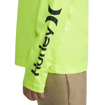 Hurley Boys Long Sleeve Rash Guard Shirt, Volt, 7