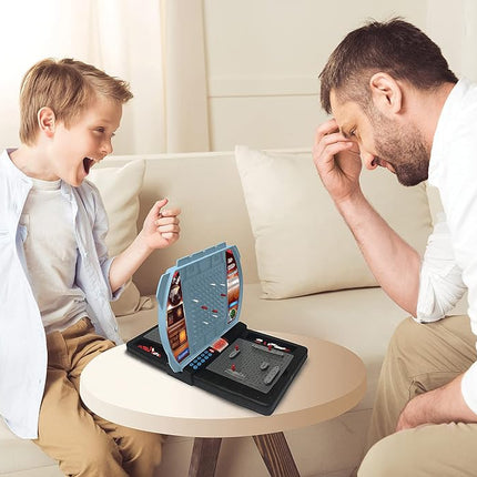 Lexibook Batalla Naval Parlante (francés, inglés, español, portugués), juego de mesa electrónico 1 o 2 jugadores, interactivo, efectos de luz y sonido, estrategia, funciona con pilas, gris/negro, GT2800US