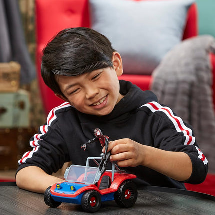 Spider-Man Hasbro Marvel Spider-Mobile 15-cm-scale Vehicle and Miles Morales Action Figure, Marvel Toys for Children Aged 4 and Up