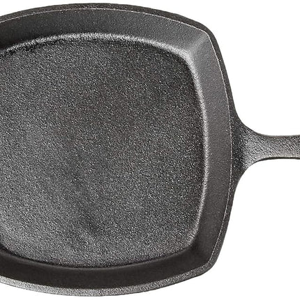 Jim Beam JB0217 10.5" Pre Seasoned Cast Iron Square Skillet for Grill, Gas, Oven, Electric, Induction and Glass, Black