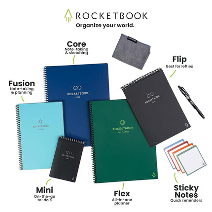 Rocketbook Fusion Smart Reusable Notebook- grey, Executive Size (6" x 8.8")